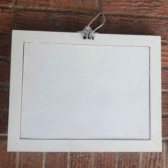 American Flag Handmade Patchwork Quilt & Button Accents in Window Frame 15”L - Picture 4 of 5